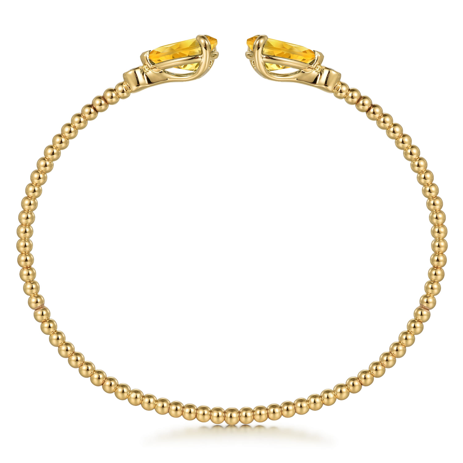 14K Yellow Gold Diamond and Pear Shape Citrine Bujukan Bangle - 0.07 ct - Shot 3