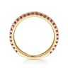 14K Yellow Gold Diamond and Pink Tourmaline Ladies Ring