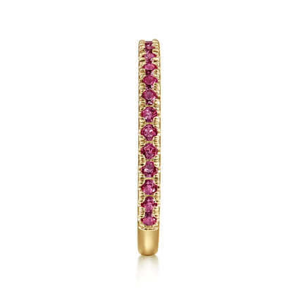 14K Yellow Gold Diamond and Pink Tourmaline Ladies Ring