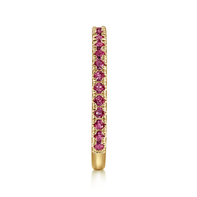 14K Yellow Gold Diamond and Pink Tourmaline Ladies Ring - Shot 4
