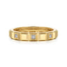 14K Yellow Gold Diamond and Pyramid Shape Ladies Stackable Ring - 0.03 ct