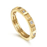 14K Yellow Gold Diamond and Pyramid Shape Ladies Stackable Ring - 0.03 ct