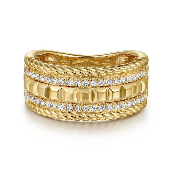 LADIES BAND 0.25CT ROUND DIAMOND 14K YELLOW GOLD