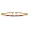 14K Yellow Gold Diamond and Ruby Bangle - 0.09 ct
