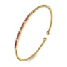 14K Yellow Gold Diamond and Ruby Bangle - 0.09 ct