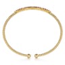 14K Yellow Gold Diamond and Ruby Bangle - 0.09 ct