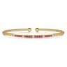14K Yellow Gold Diamond and Ruby Bangle - 0.09 ct