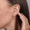 14K Yellow Gold Diamond and Ruby Bujukan 30mm Classic Hoop Earrings - 0.22 ct