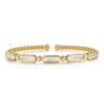 14K Yellow Gold Diamond and White Mother of Pearl Bujukan Bangle - 0.21 ct