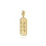 14K Yellow Gold Diamond and White Mother of Pearl Bujukan Medallion Pendant With Detachable Bail - 0.13 ct