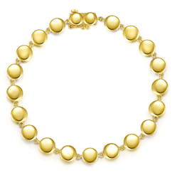 14K Yellow Gold Disc Station Tennis Bracelet