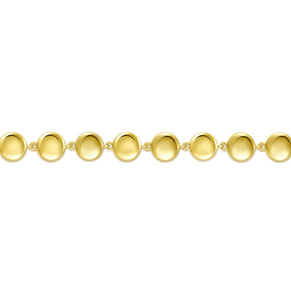 14K Yellow Gold Disc Station Tennis Bracelet