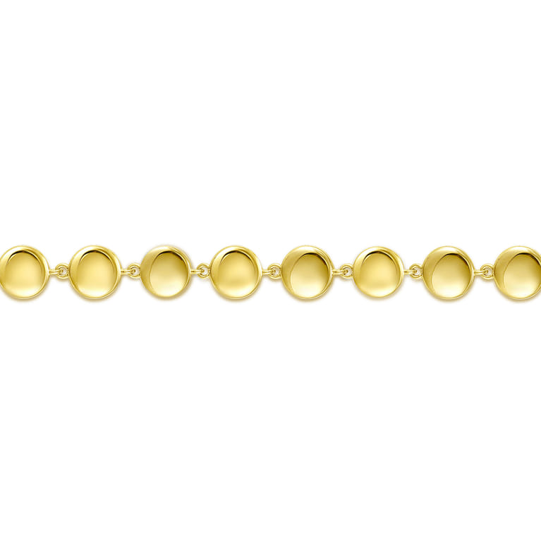 14K Yellow Gold Disc Station Tennis Bracelet - Shot 2