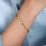 14K Yellow Gold Disc Station Tennis Bracelet