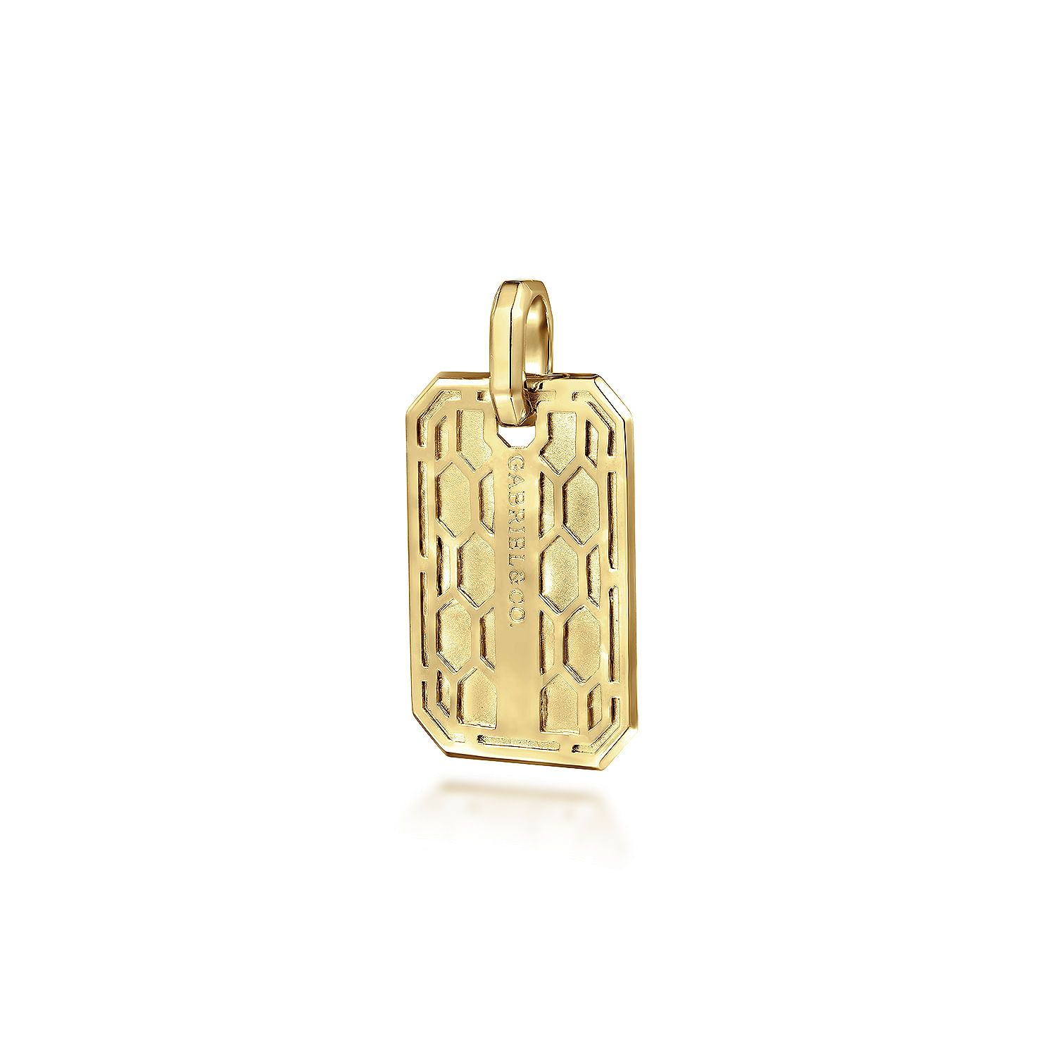 Small gold dog tag pendant hotsell