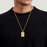 14K Yellow Gold Dog Tag Pendant with Anchor