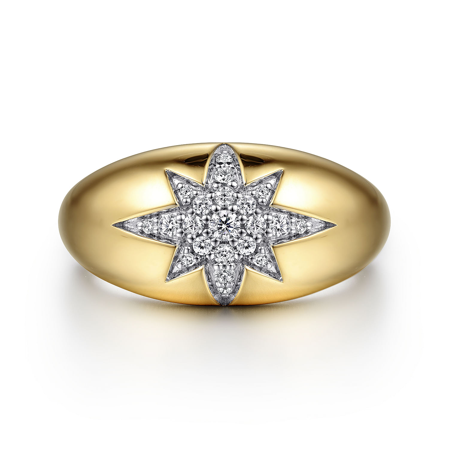 14K-Yellow-Gold-Domed-Diamond-Star-Ring1