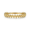 14K Yellow Gold Double Row Bujukan Beads Stackable Ring