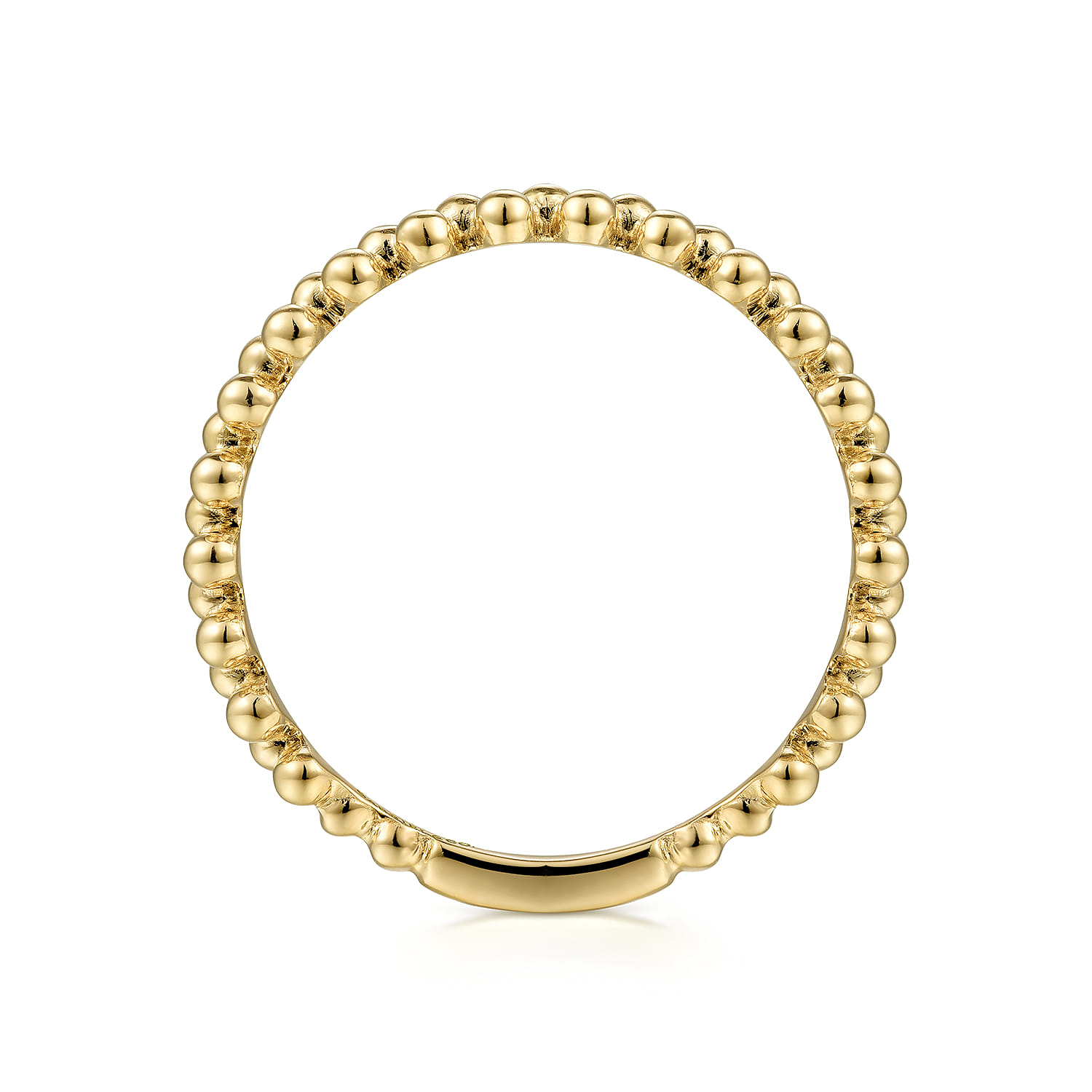 14K Yellow Gold Double Row Bujukan Beads Stackable Ring - Shot 2