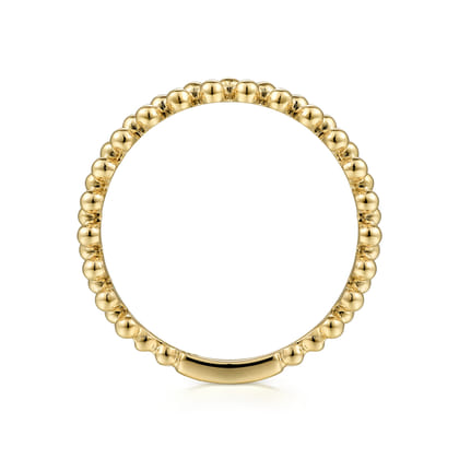 14K Yellow Gold Double Row Bujukan Beads Stackable Ring