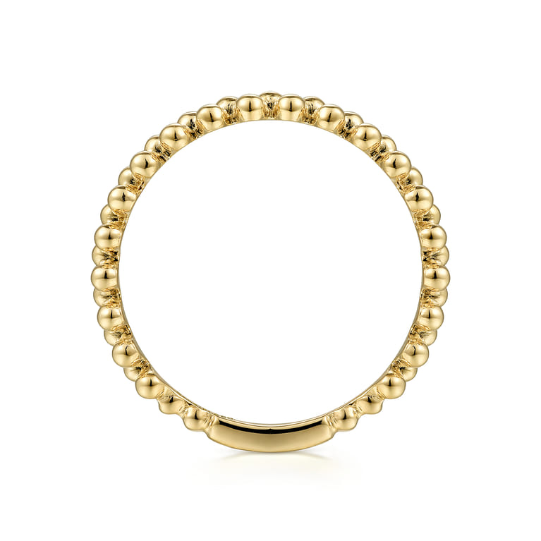 14K Yellow Gold Double Row Bujukan Beads Stackable Ring - Shot 2