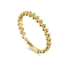 14K Yellow Gold Double Row Bujukan Beads Stackable Ring