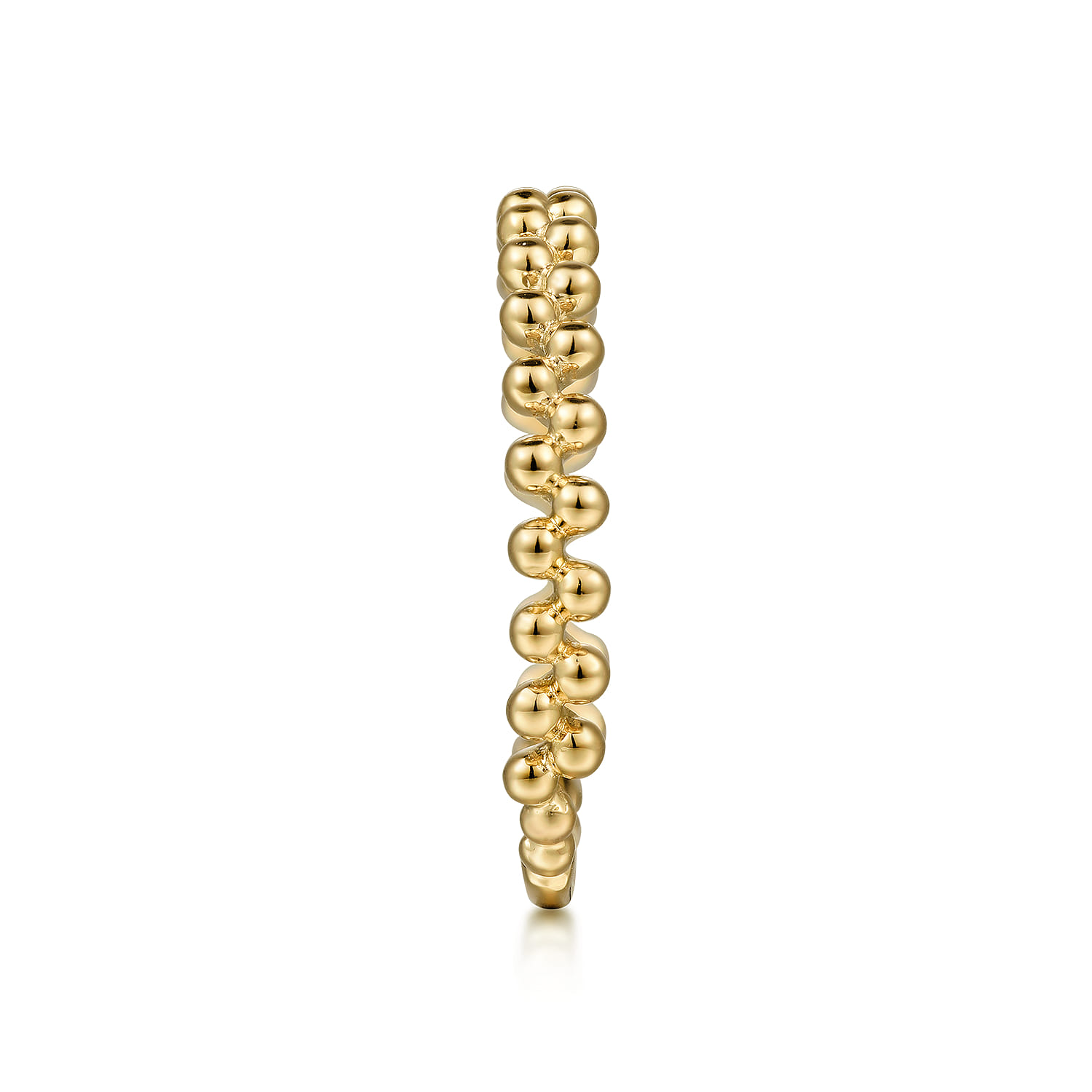 14K Yellow Gold Double Row Bujukan Beads Stackable Ring - Shot 4