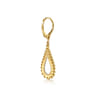 14K Yellow Gold Double Row Diamond Huggie Drop Earrings - 0.75 ct