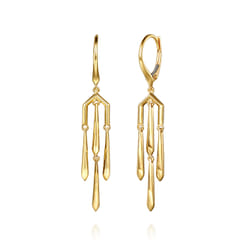 14K Yellow Gold Drop Chandelier Earrings