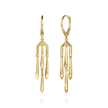 14K Yellow Gold Drop Chandelier Earrings