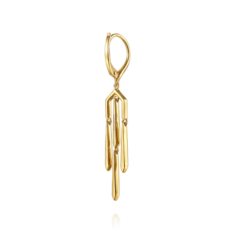 14K Yellow Gold Drop Chandelier Earrings - Shot 2