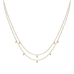 14K Yellow Gold Drops Necklace