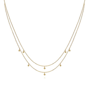 14K Yellow Gold Drops Necklace