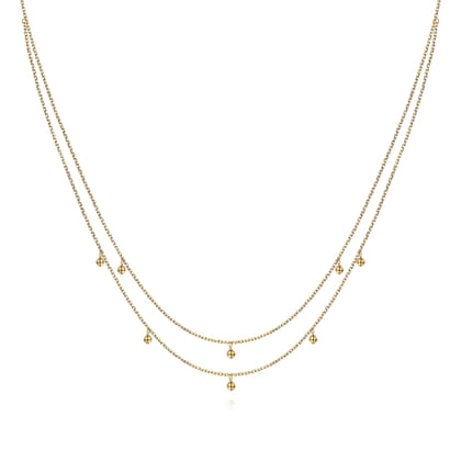 14K Yellow Gold Drops Necklace