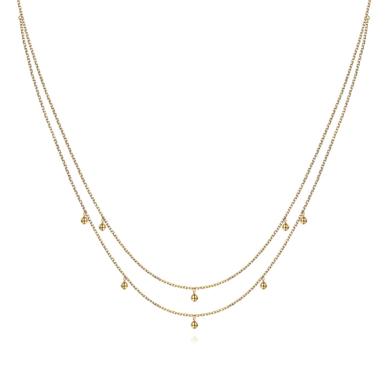 14K Yellow Gold Drops Necklace - Shot 1