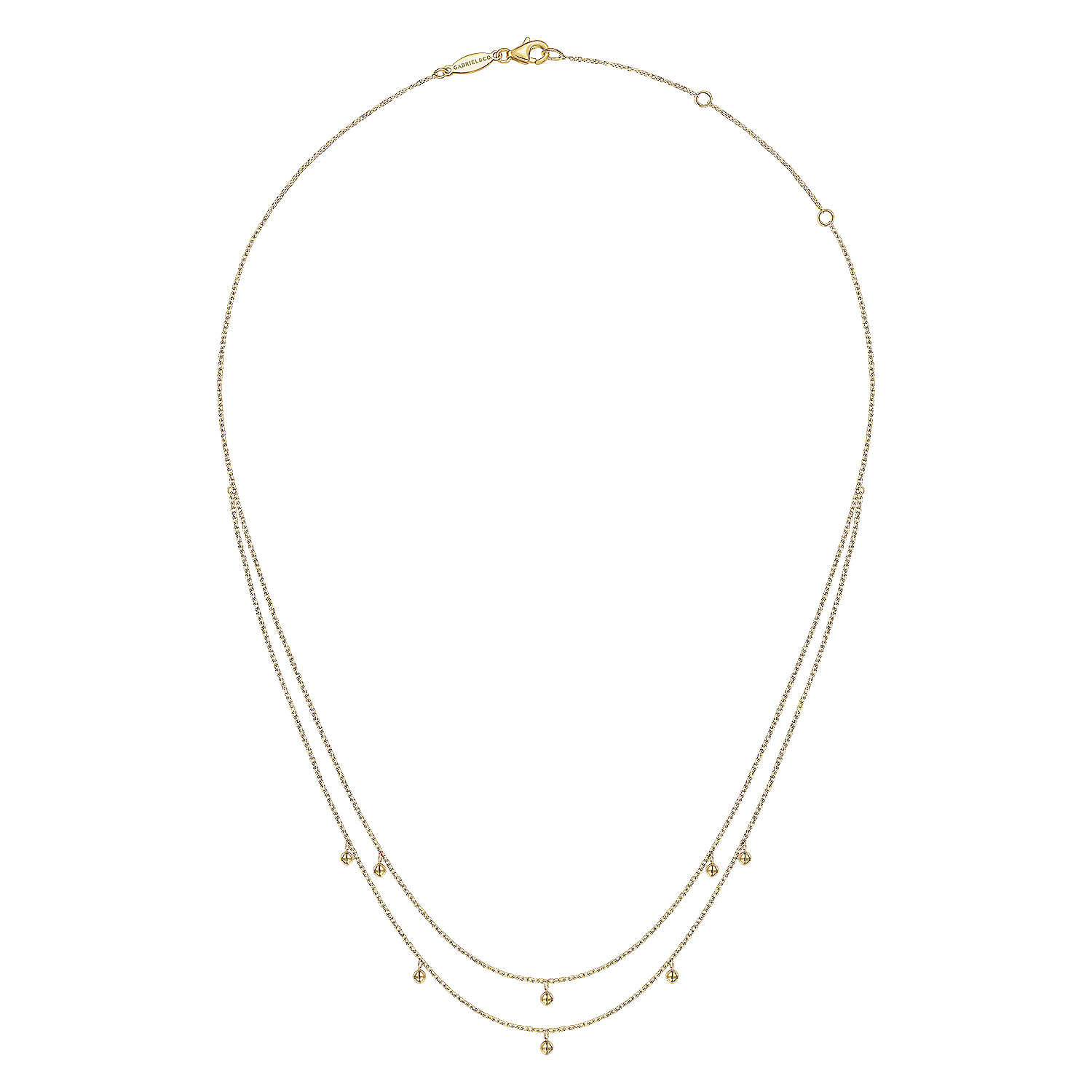 14K Yellow Gold Drops Necklace - Shot 2