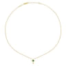 14K Yellow Gold Emerald Cross Pendant Necklace