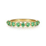 14K Yellow Gold Emerald Stackable Ring