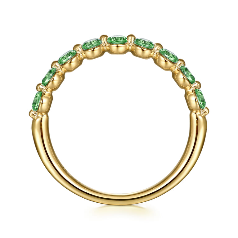 14K Yellow Gold Emerald Stackable Ring - Shot 2