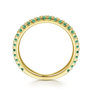 14K Yellow Gold Emerald Stacklable Ring