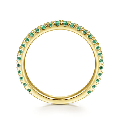 14K Yellow Gold Emerald Stacklable Ring