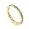 14K Yellow Gold Emerald Stacklable Ring
