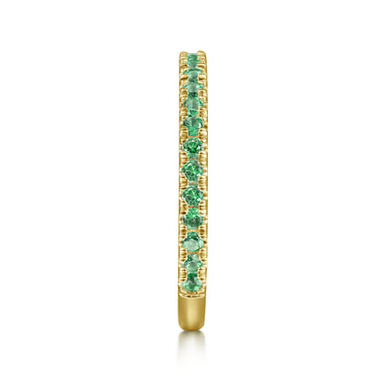 14K Yellow Gold Emerald Stacklable Ring