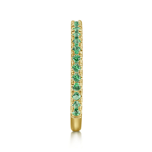 14K Yellow Gold Emerald Stacklable Ring - Shot 4