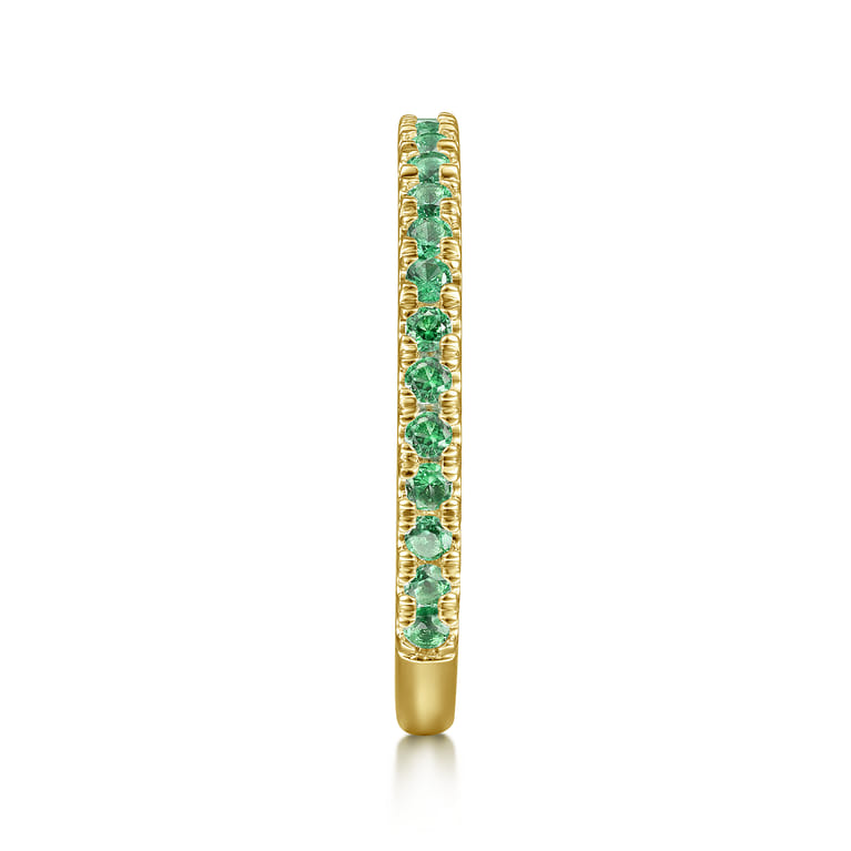 14K Yellow Gold Emerald Stacklable Ring - Shot 4