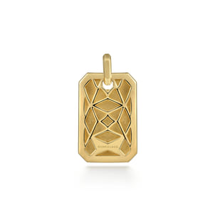 14K Yellow Gold Engravable Dog Tag Pendant