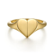 14K Yellow Gold Engravable Heart Ring