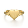 14K Yellow Gold Engravable Heart Ring