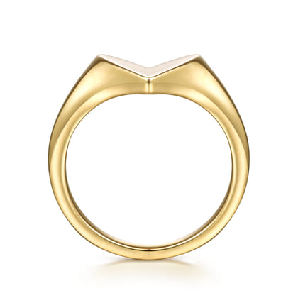 14K Yellow Gold Engravable Heart Ring