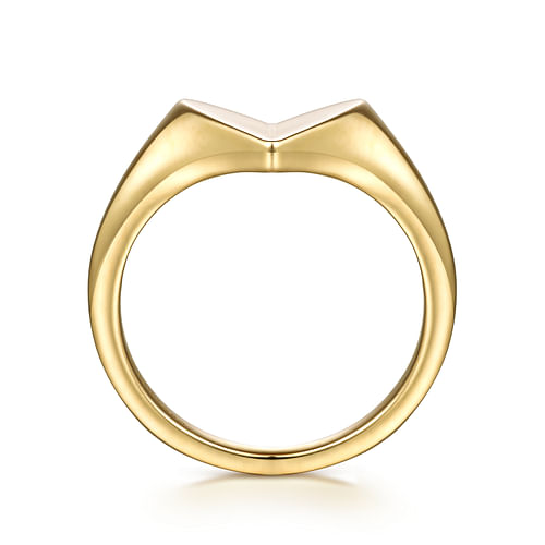 14K Yellow Gold Engravable Heart Ring - Shot 2